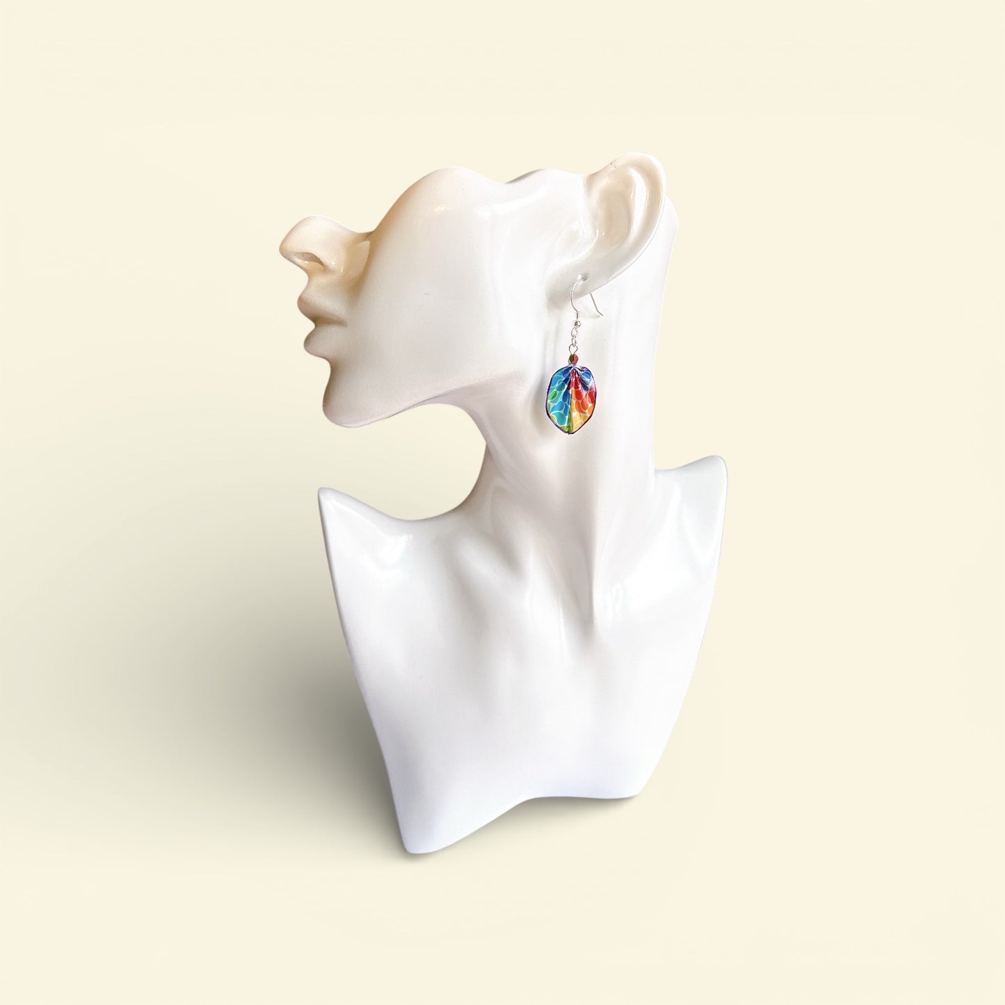 Colorful Handmade Origami Earrings Drop Rainbow