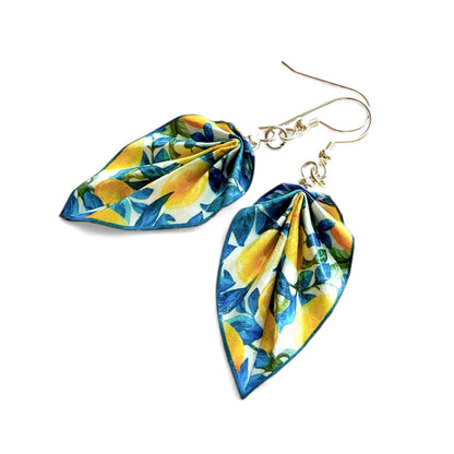 Boucles d'oreilles origami orange – Bijoux légers en papier fait main