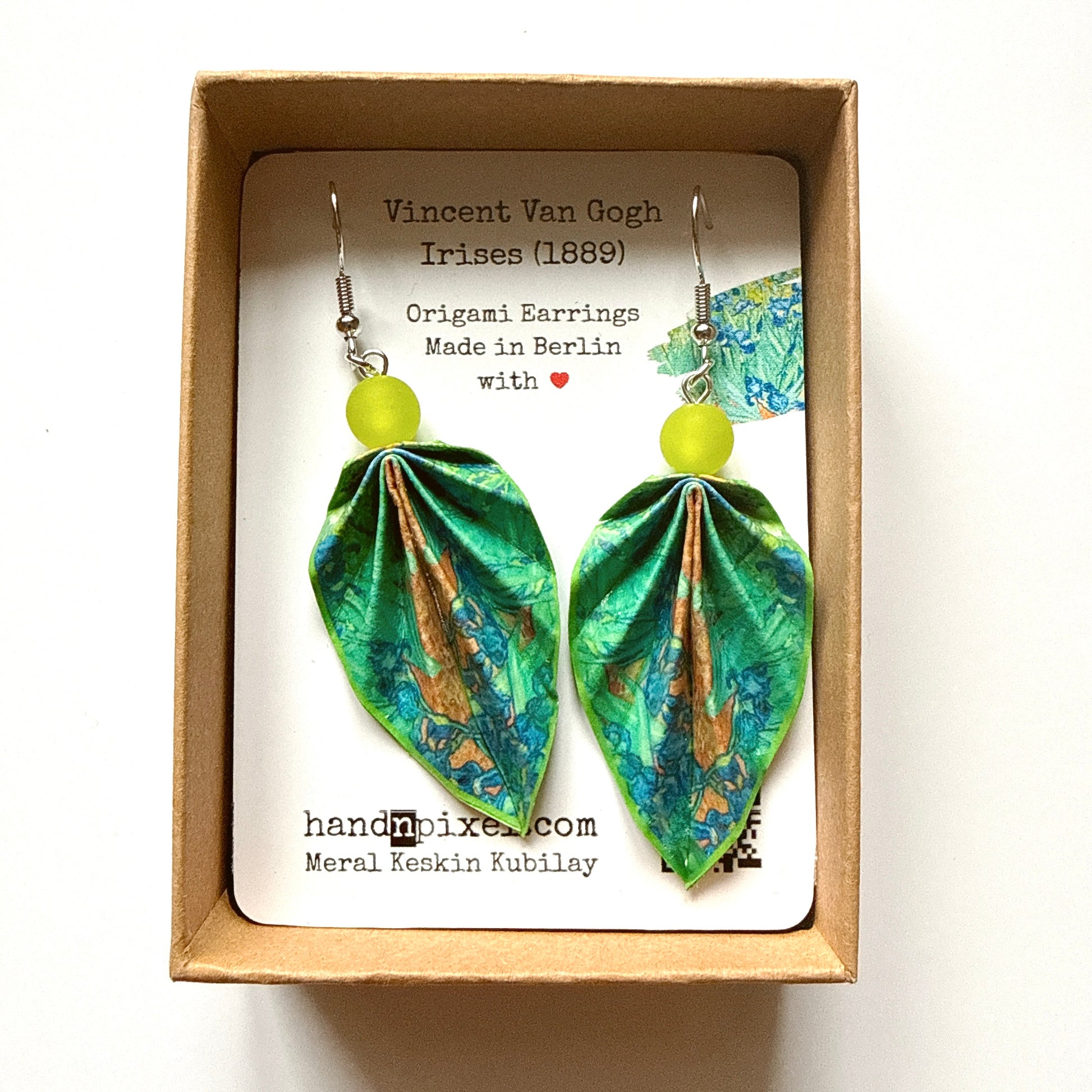Origami Leaf Earrings – Lightweight Handmade Paper Jewelry