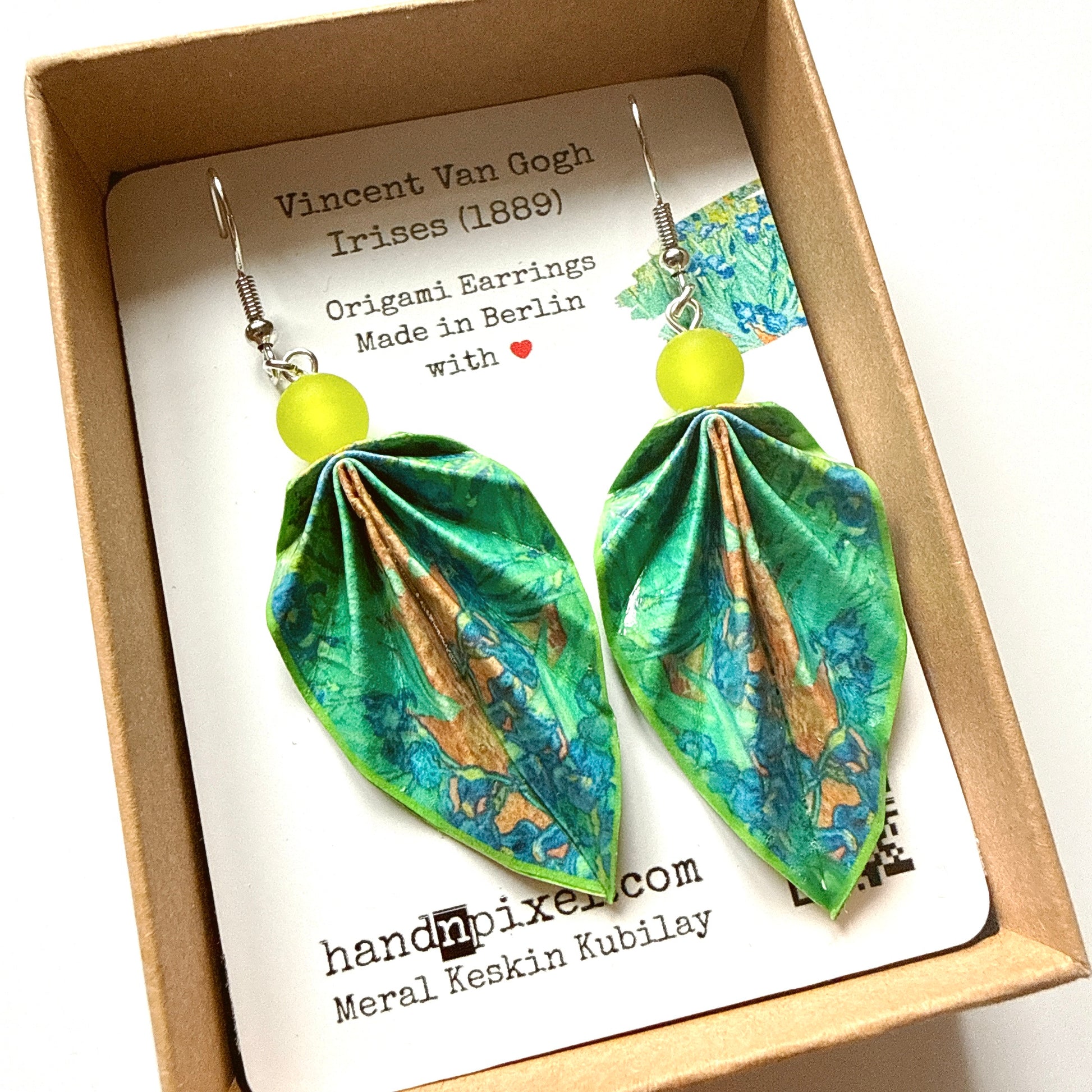 Origami Leaf Earrings – Lightweight Handmade Paper Jewelry