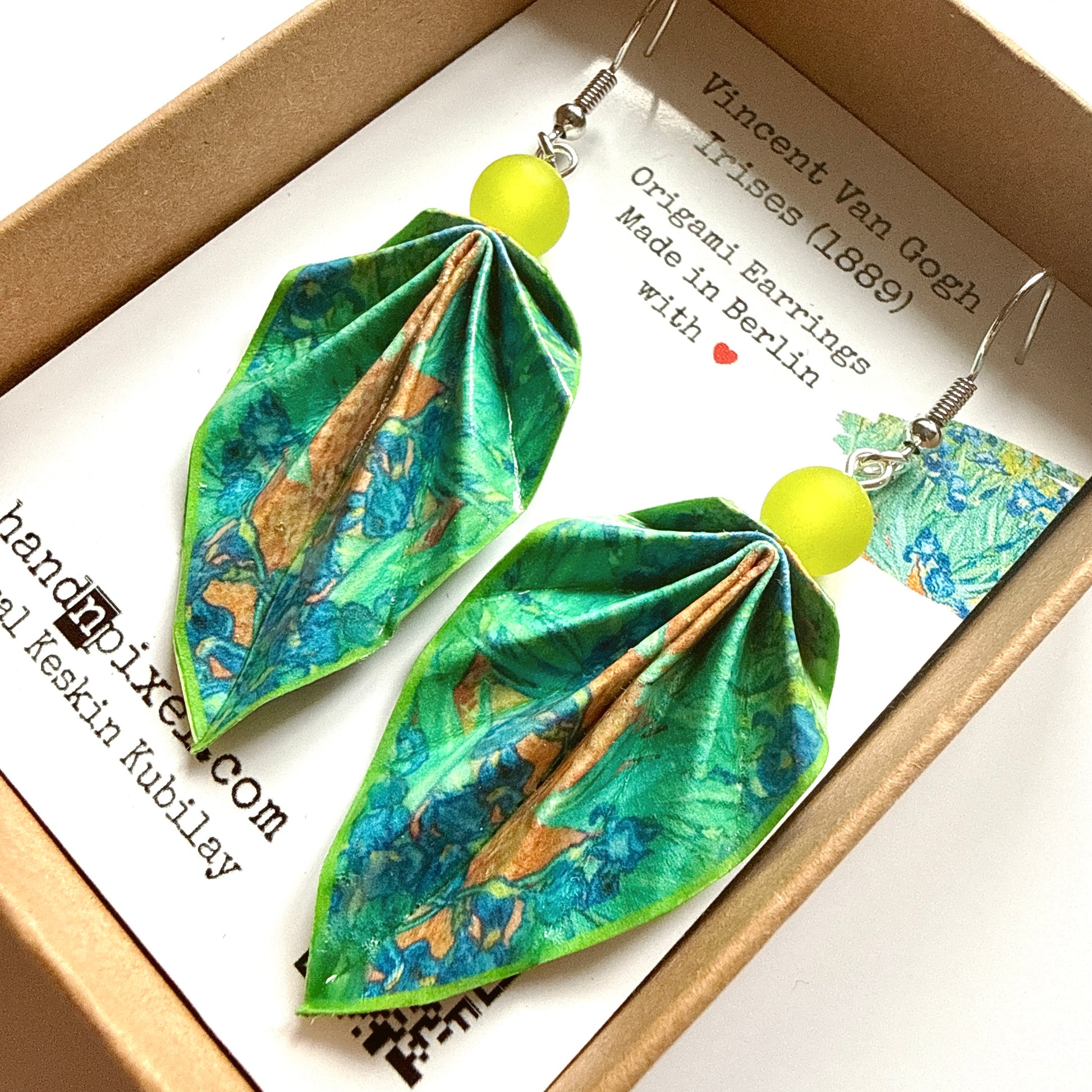 Origami Leaf Earrings – Lightweight Handmade Paper Jewelry