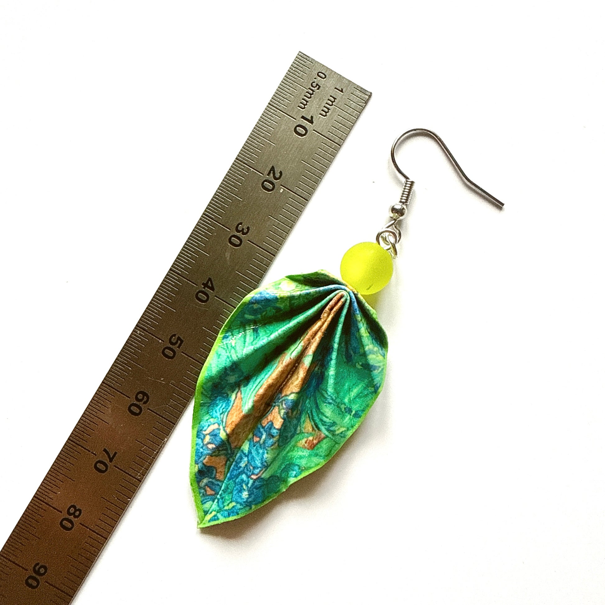 Origami Leaf Earrings – Lightweight Handmade Paper Jewelry