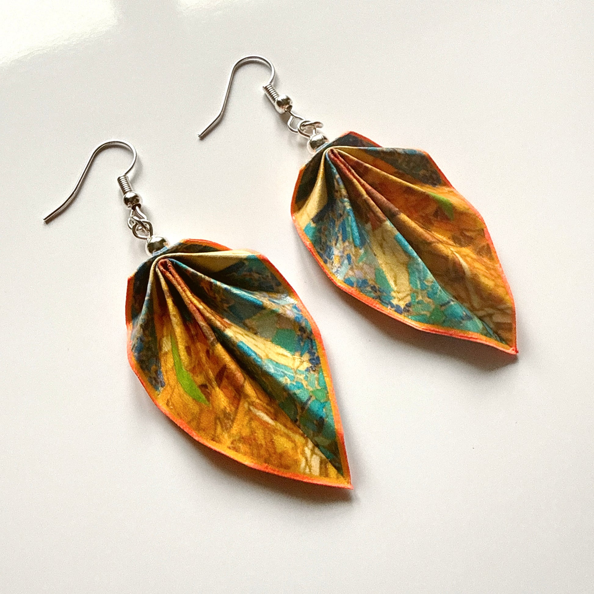 Antoni Gaudi - Trencadis Mosaic, Park Güell Origami Earrings Jewelry
