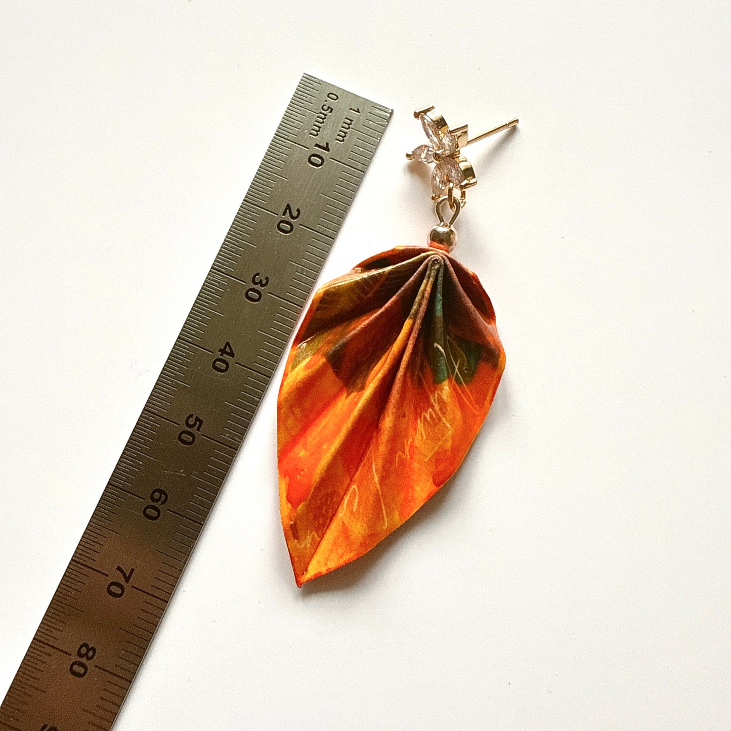 Origami Leaf Earrings Gift Autumn: Handmade Paper Jewelry