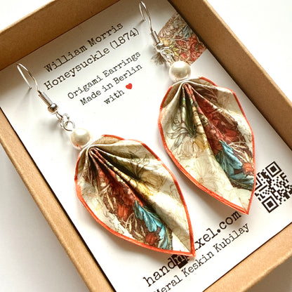 Boucles d'oreilles origami W. Morris Honeysuckle