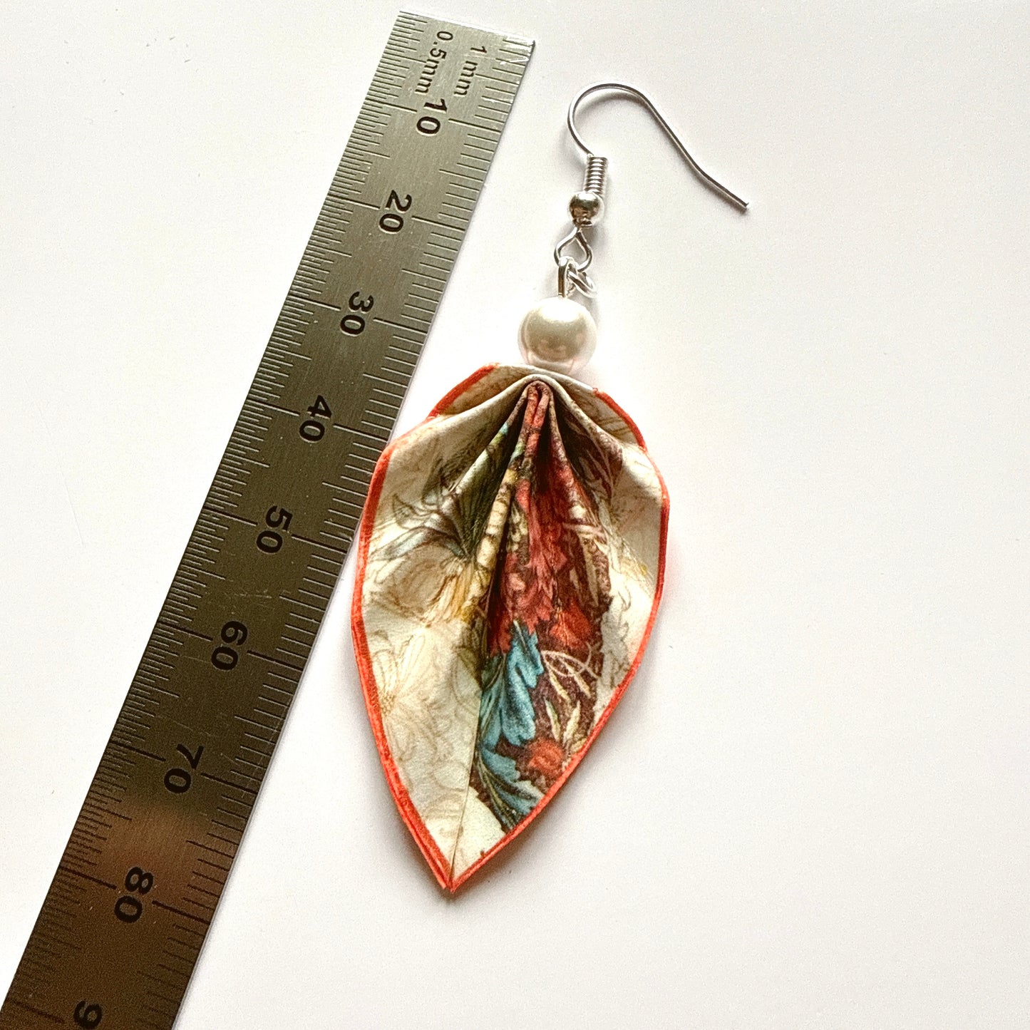 W. Morris Honeysuckle : Origami Leaf Earrings