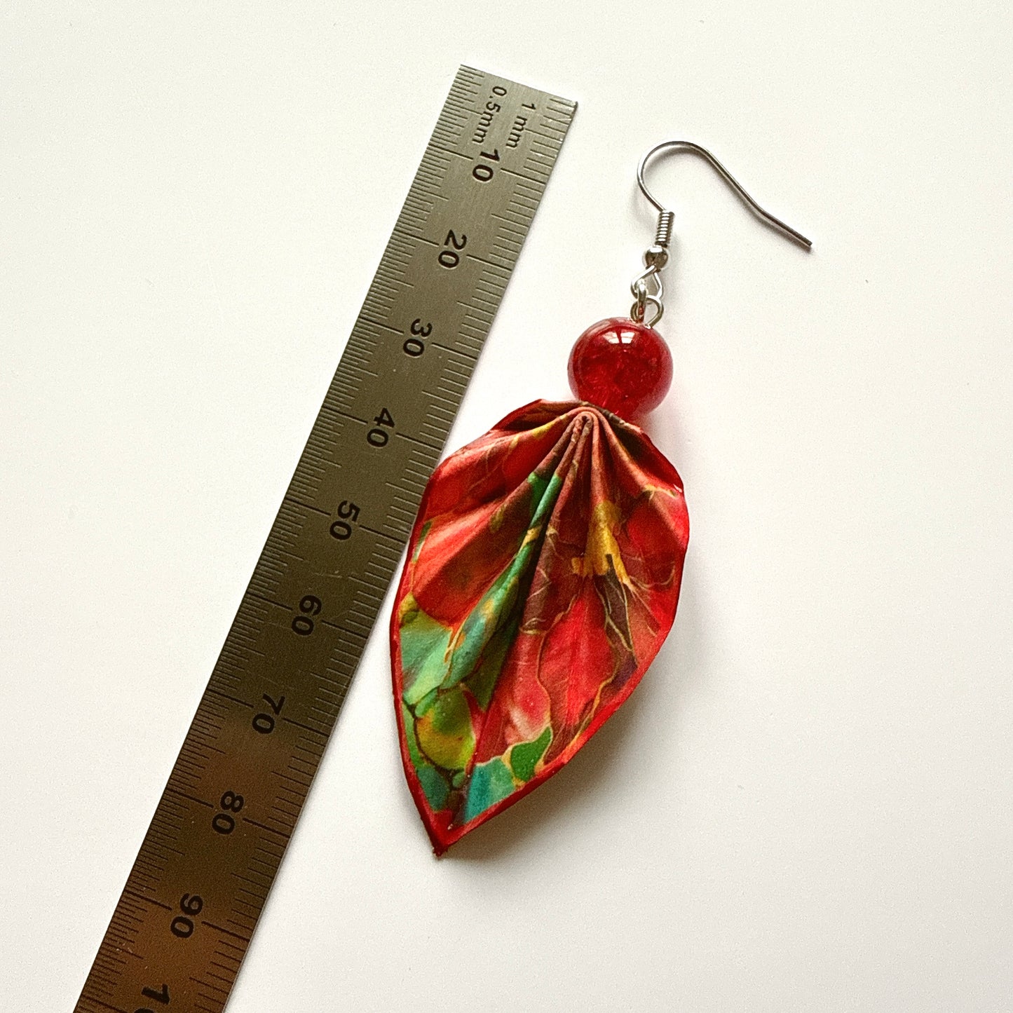Boucles d'oreilles Feuille d'Origami : Bijoux en papier faits main