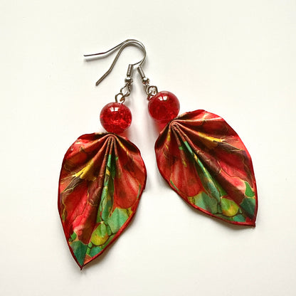 Nature Inspired Origami Earrings Newyear, Paper Leaf Jewelry, Everyday Lightweight Earrings