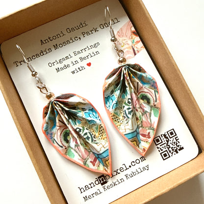 Origami-Ohrringe in Form von Herbstlaub: Handgefertigter Papierschmuck