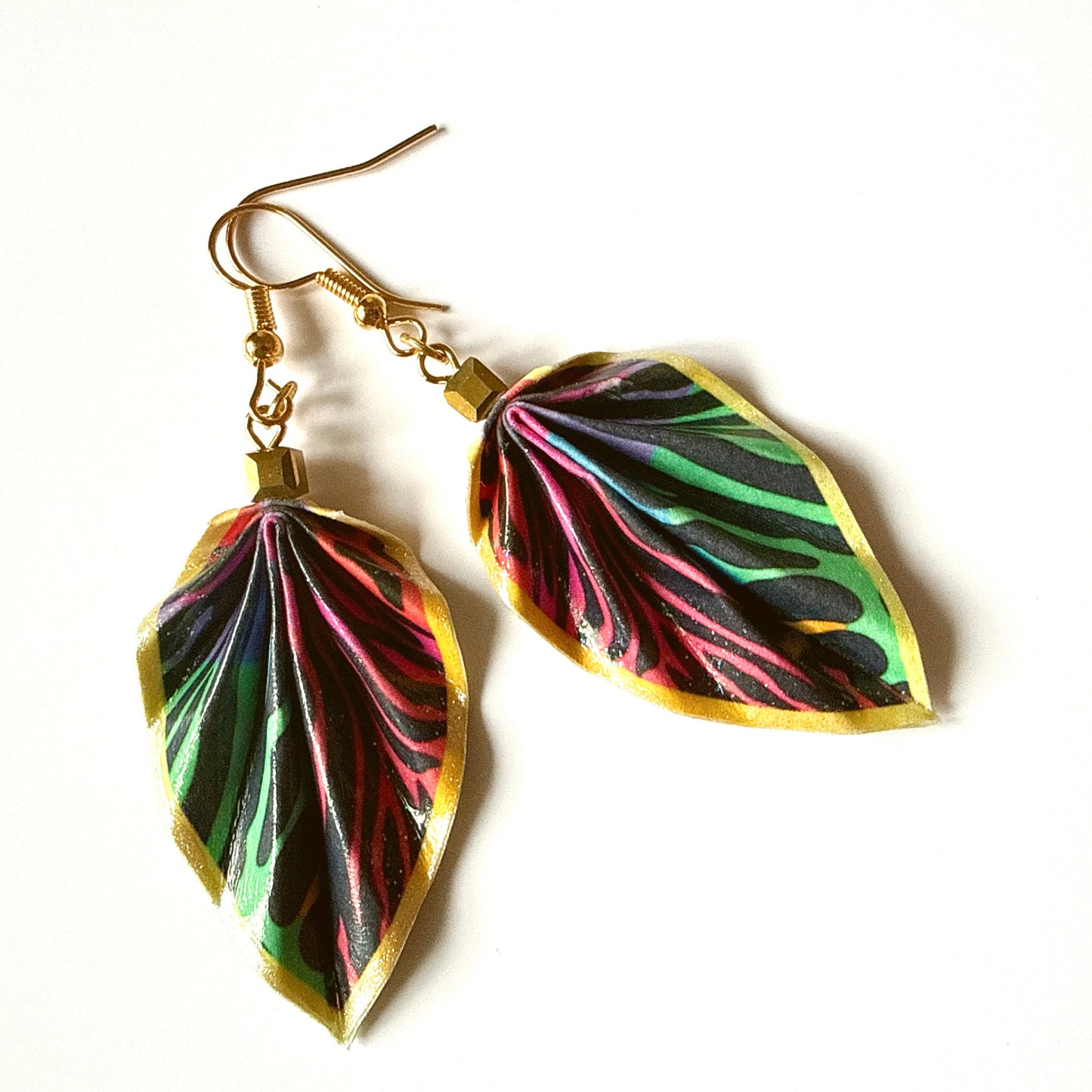 Origami Leaf Earrings – Elegant Handmade Paper Jewelry