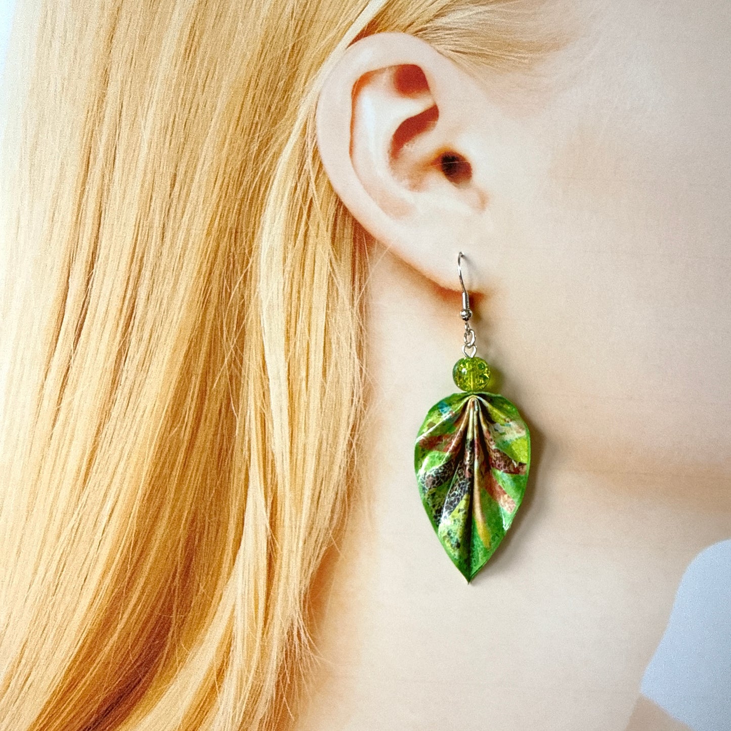 Origami Leaf Earrings: Handmade Paper Jewelry Gaudi's Sun