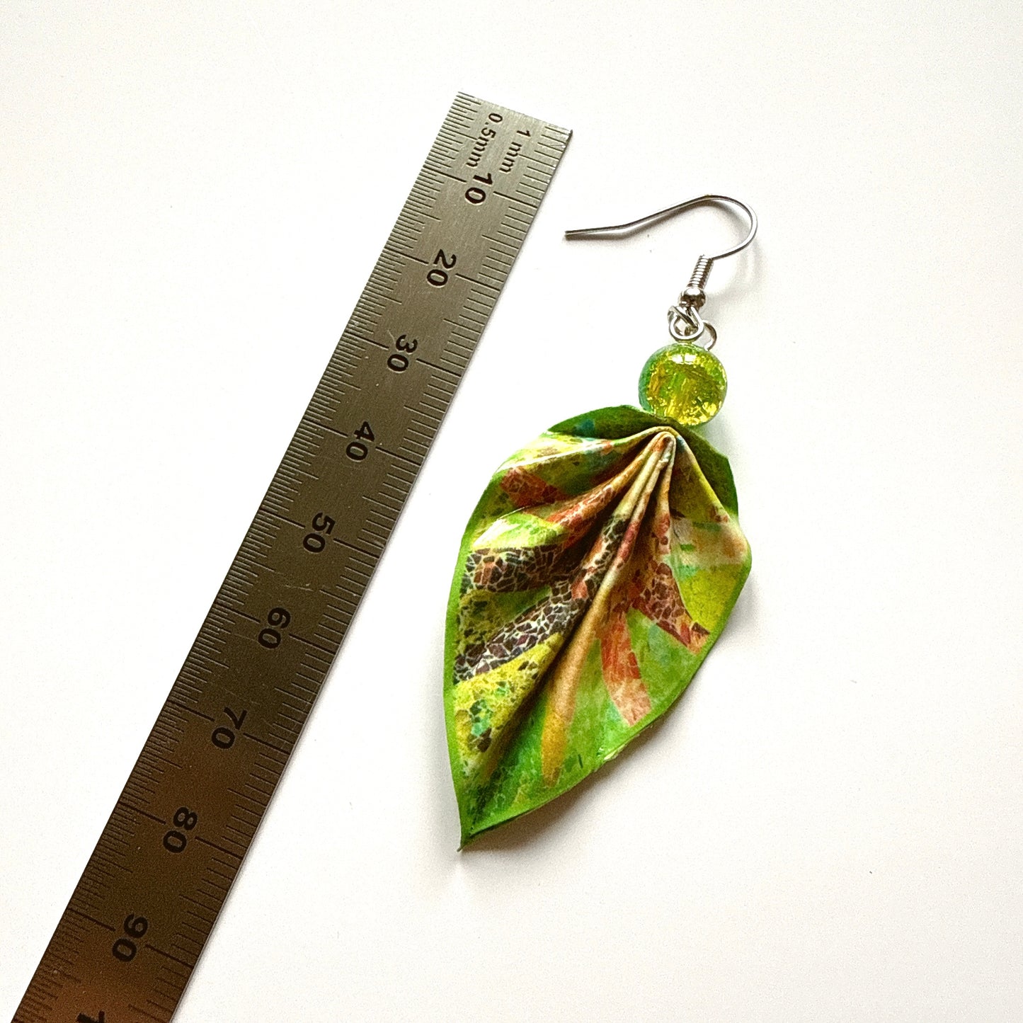 Origami Leaf Earrings: Handmade Paper Jewelry Gaudi's Sun