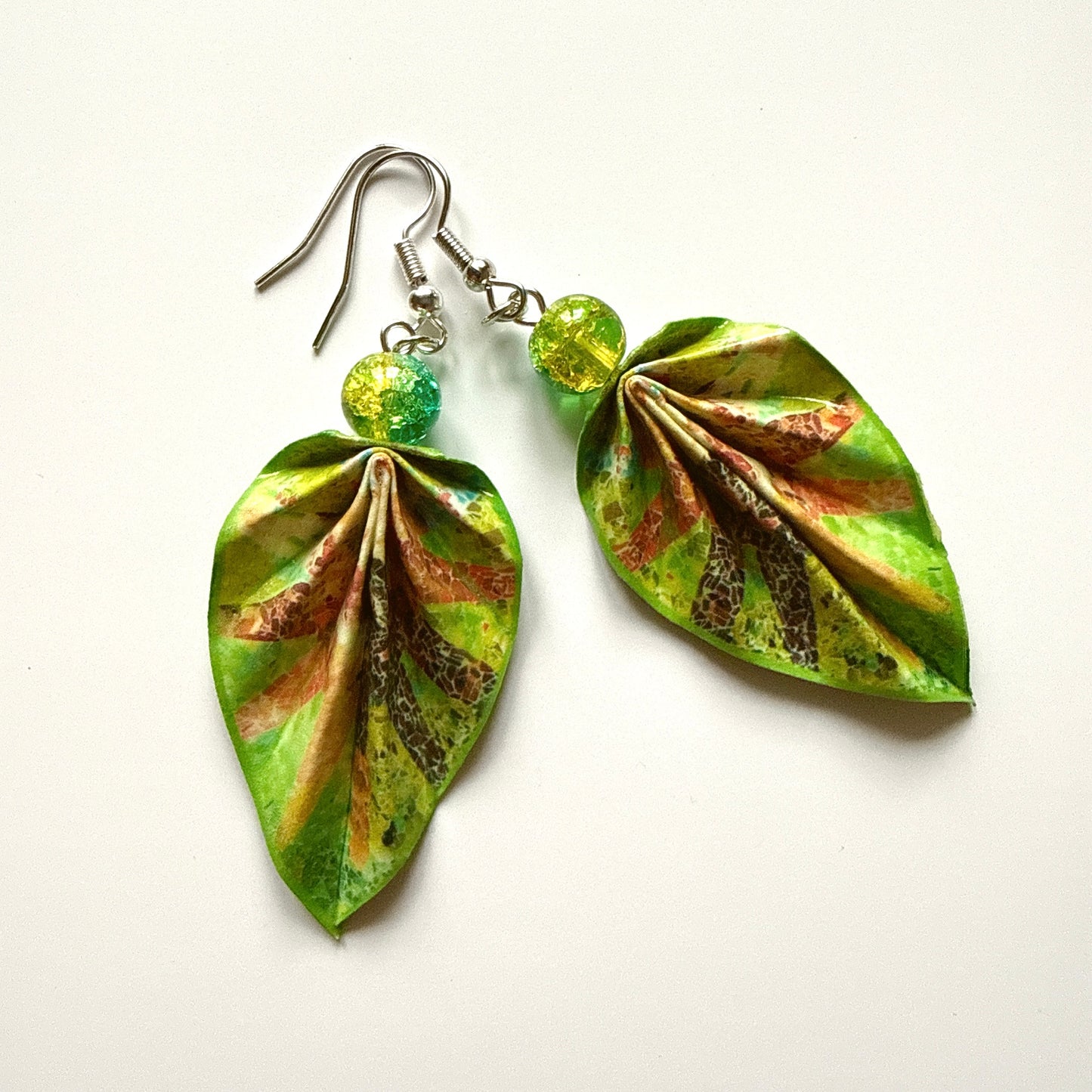 Origami Leaf Earrings: Handmade Paper Jewelry Gaudi's Sun
