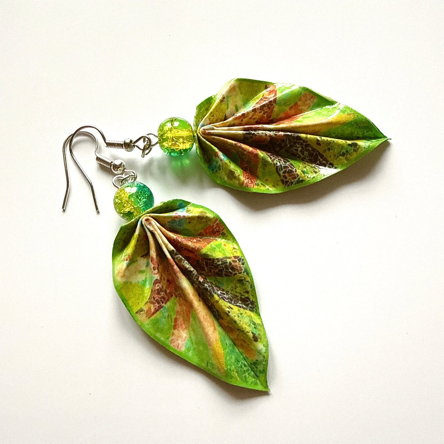 Origami Leaf Earrings: Handmade Paper Jewelry Gaudi's Sun