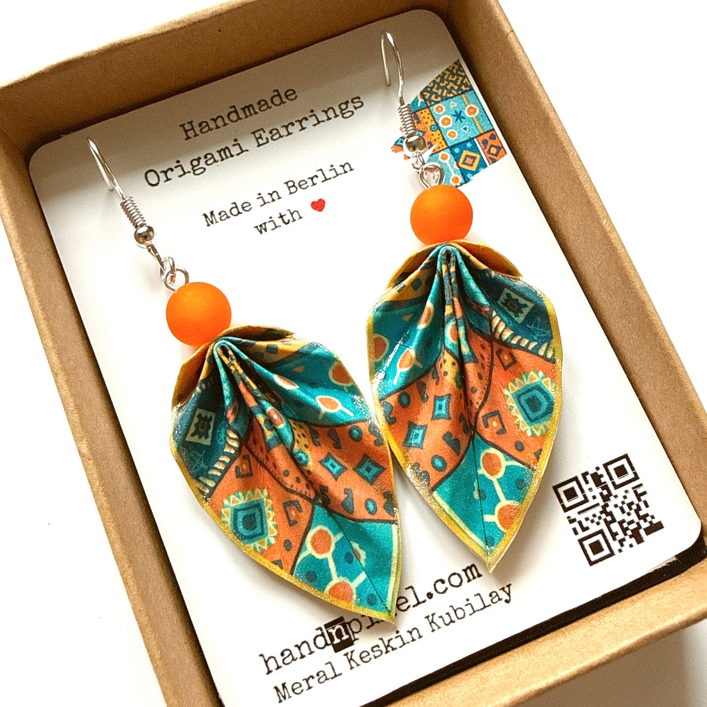 Origami Leaf Earrings – Handmade Minimalist Jewelry