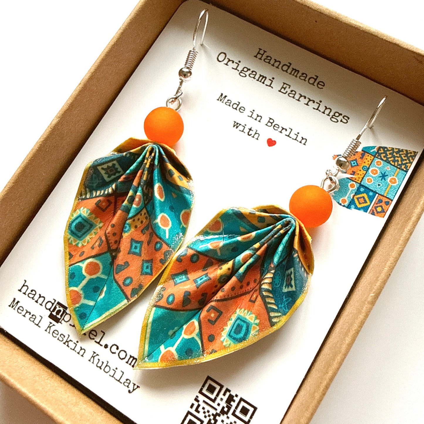 Origami Leaf Earrings – Handmade Minimalist Jewelry