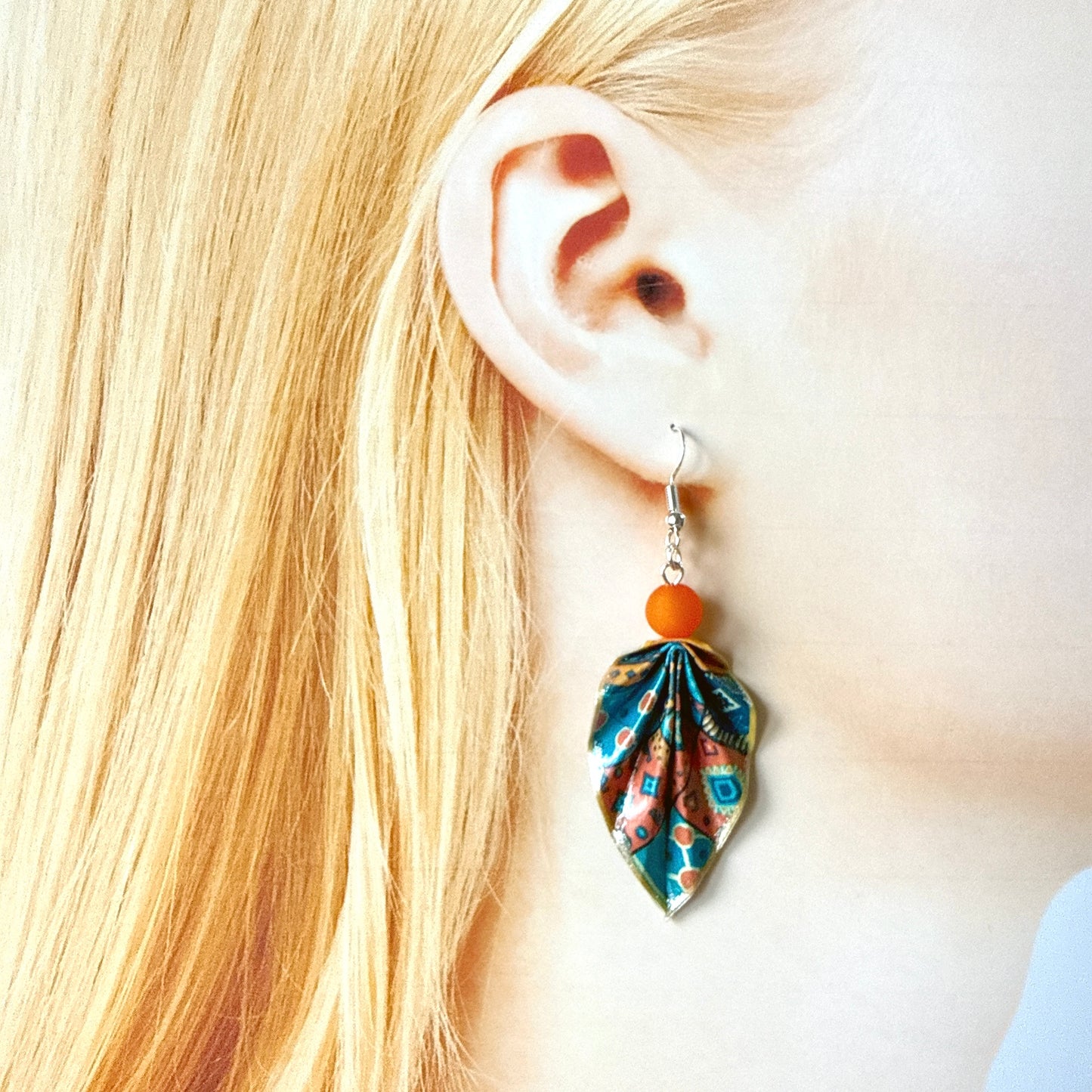 Origami Leaf Earrings – Handmade Minimalist Jewelry