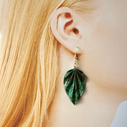 Origami Earrings – Handmade Paper Jewelry with Protective Glossy Finish, Lightweight & Artistic Design