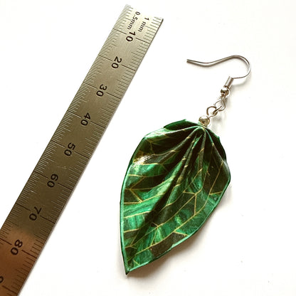 Origami Earrings – Handmade Paper Jewelry with Protective Glossy Finish, Lightweight & Artistic Design
