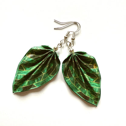 Origami Earrings – Handmade Paper Jewelry with Protective Glossy Finish, Lightweight & Artistic Design