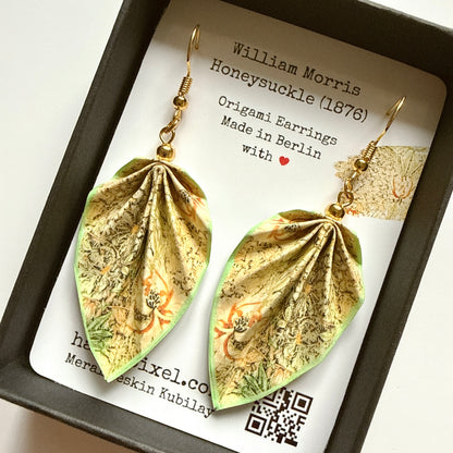 Origami-Ohrringe in Form von Herbstlaub: Handgefertigter Papierschmuck