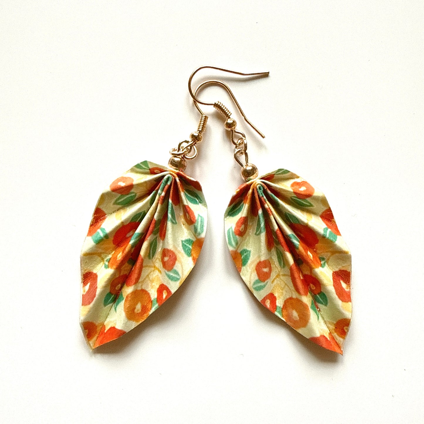 Origami Leaf Earrings Flower – Lightweight Handmade Paper Jewelry