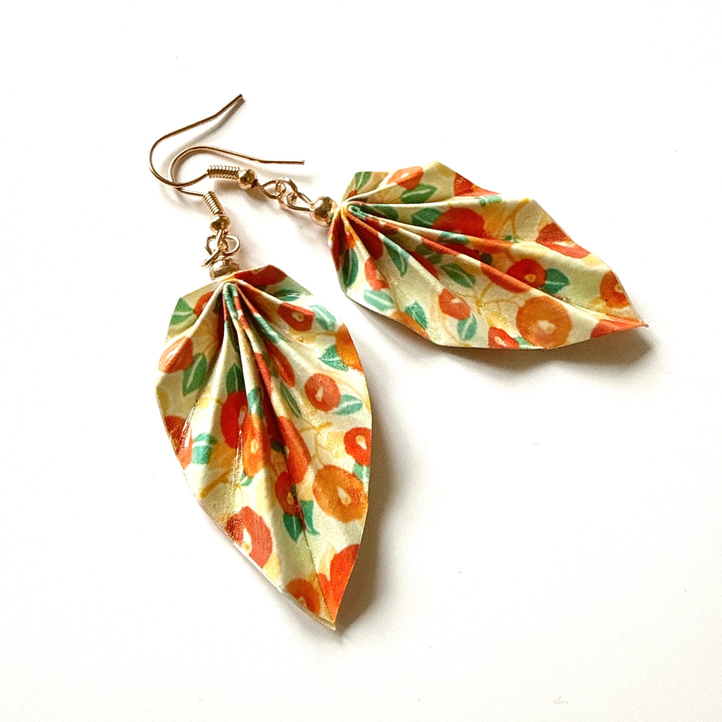 Origami Leaf Earrings Flower – Lightweight Handmade Paper Jewelry