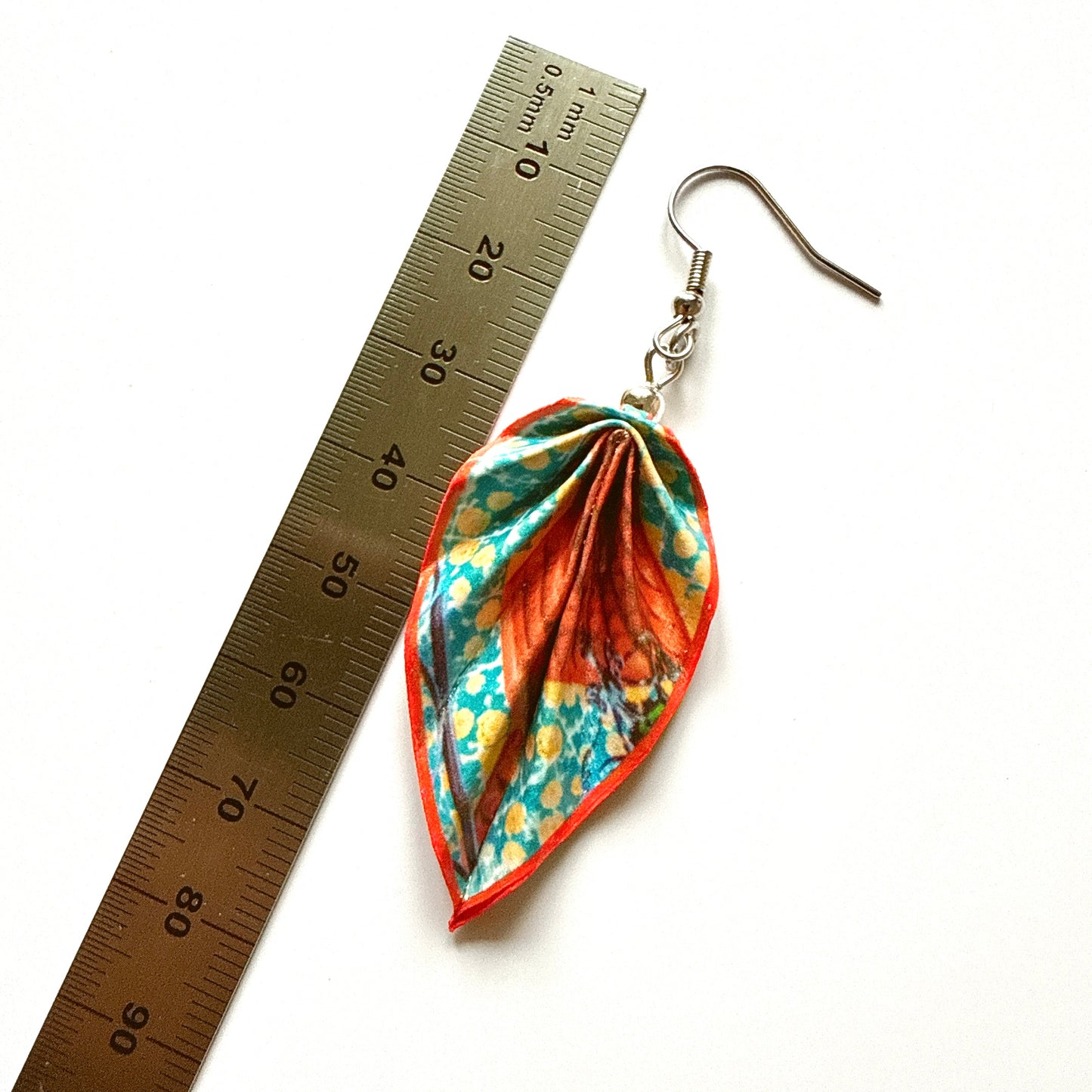 Boucles d'oreilles Feuille d'Origami : Bijoux en papier faits main