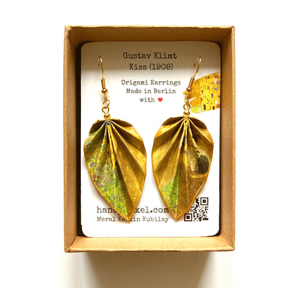 Origami-Ohrringe in Form von Herbstlaub: Handgefertigter Papierschmuck