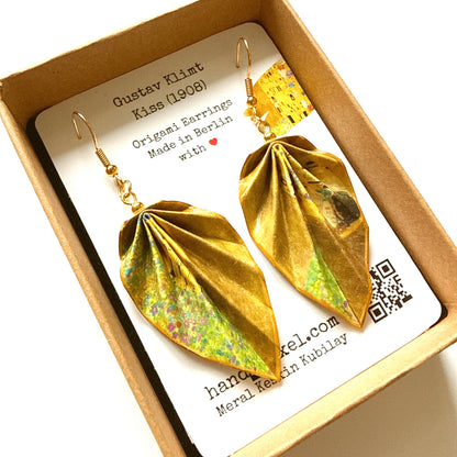 Origami-Ohrringe in Form von Herbstlaub: Handgefertigter Papierschmuck