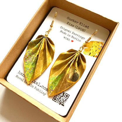 Origami-Ohrringe in Form von Herbstlaub: Handgefertigter Papierschmuck