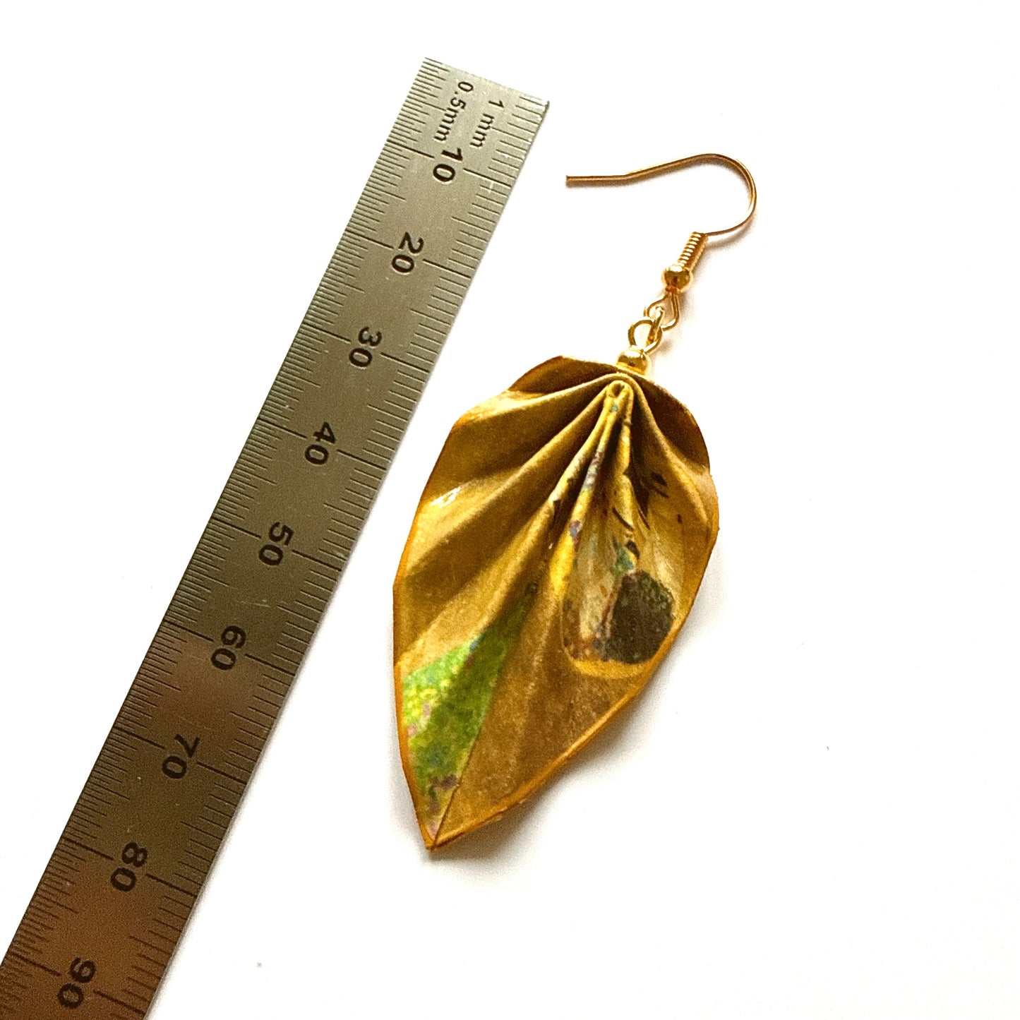 Gustav Klimt’s Kiss Painting : Origami Leaf Earrings Gift