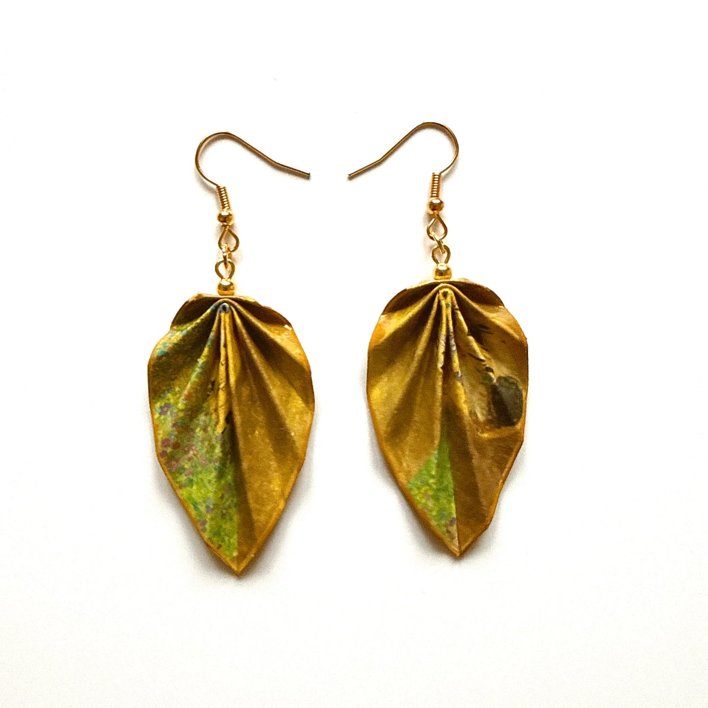 Gustav Klimt’s Kiss Painting : Origami Leaf Earrings Gift