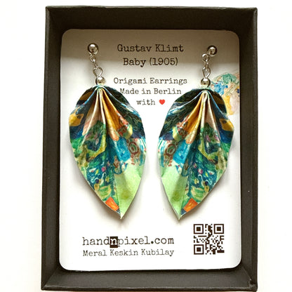 Origami-Ohrringe in Form von Herbstlaub: Handgefertigter Papierschmuck