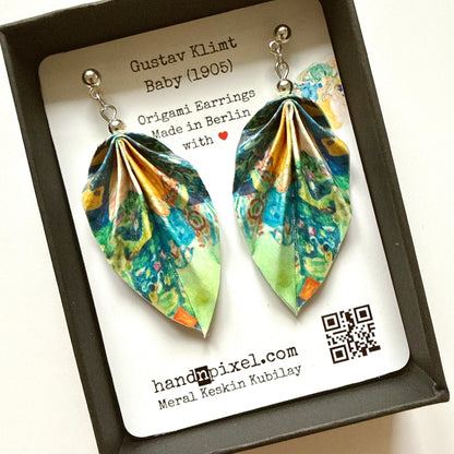 Origami-Ohrringe in Form von Herbstlaub: Handgefertigter Papierschmuck