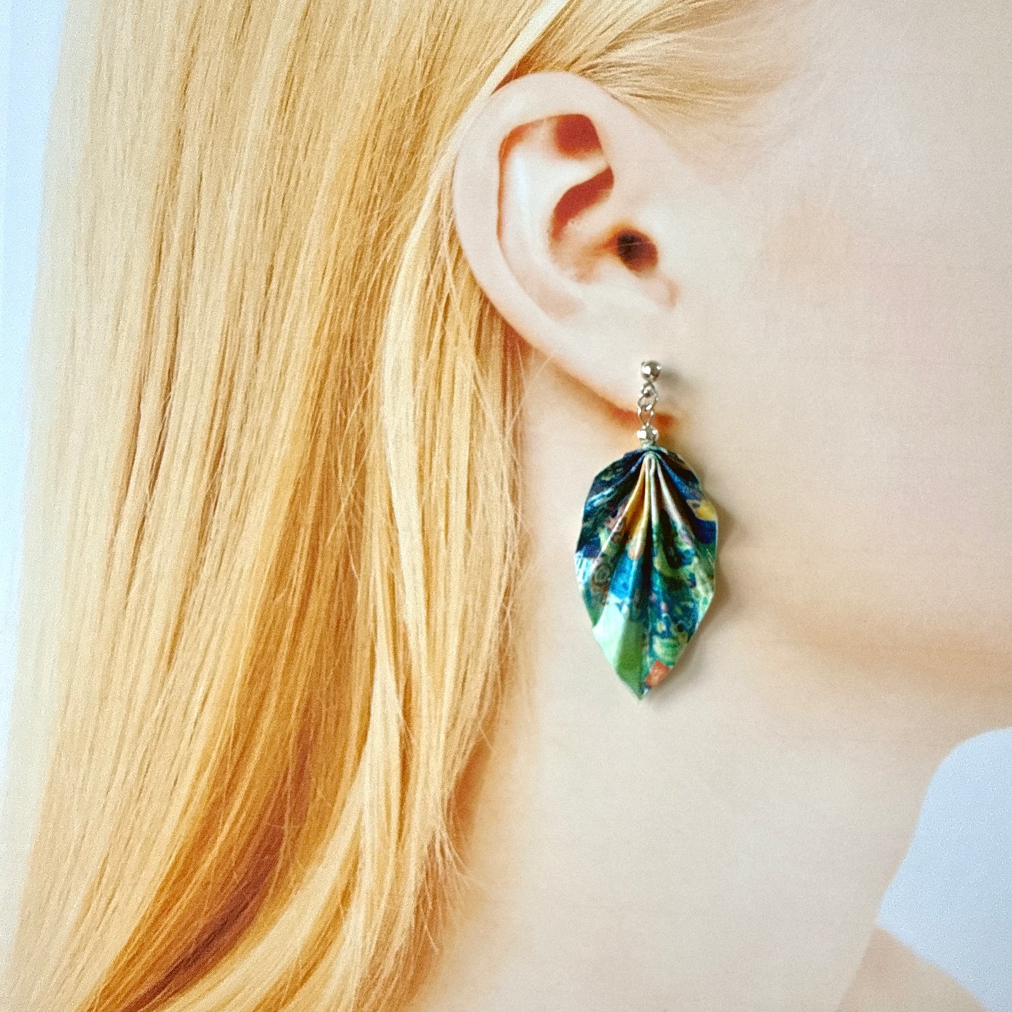 Gustav Klimt’s Baby Painting : Origami Leaf Earrings Gift