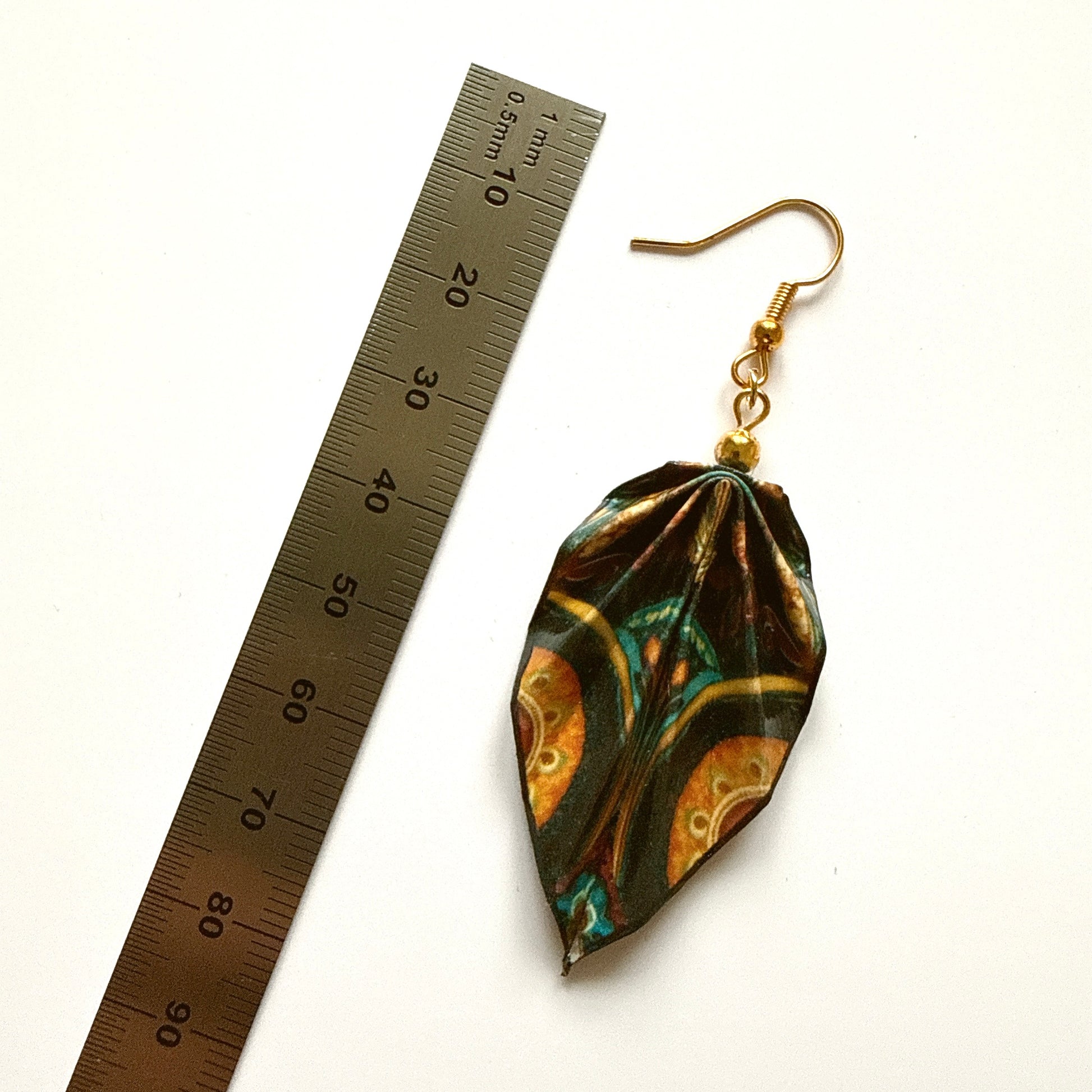 Origami Leaf Earrings: Handmade Paper Jewelry