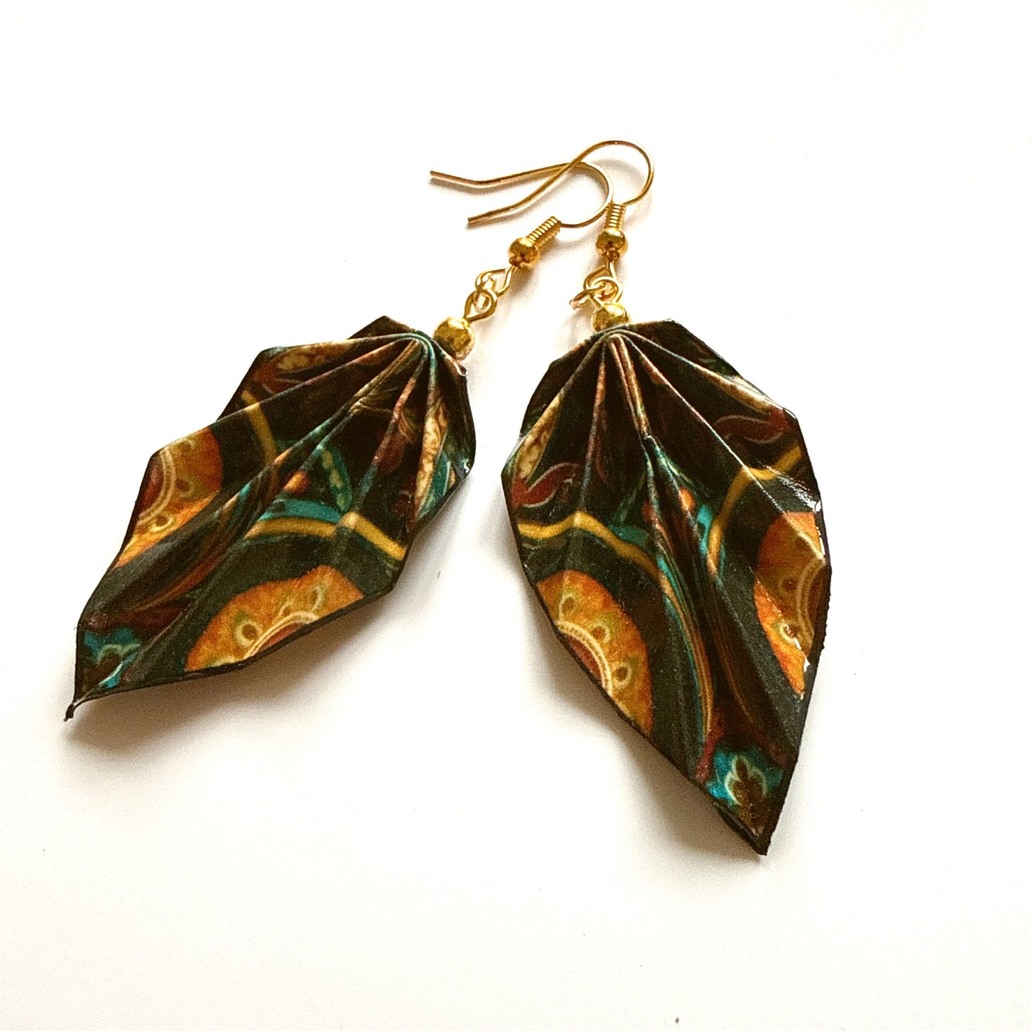 Origami Leaf Earrings: Handmade Jewelry