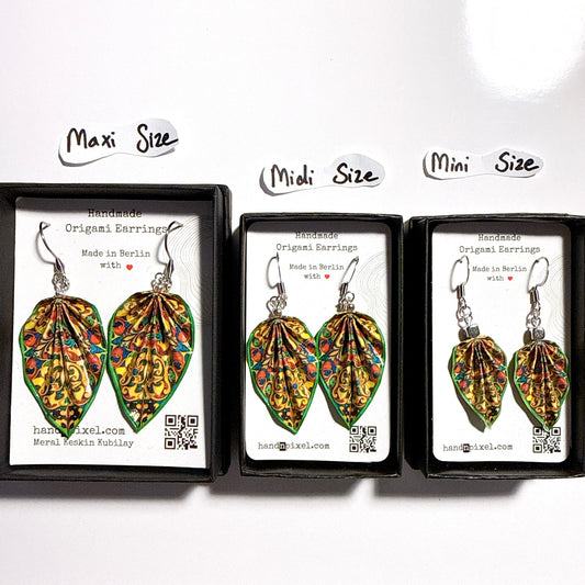 Origami-Ohrringe in Form von Herbstlaub: Handgefertigter Papierschmuck