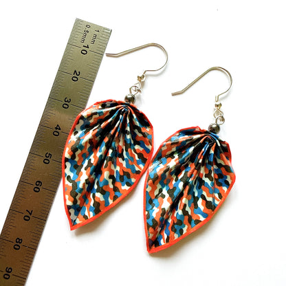 Origami Leaf Earrings : Handmade Paper Jewelry, Lightweight Paper Gift Bahn