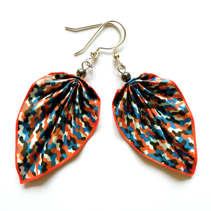Origami Leaf Earrings : Handmade Paper Jewelry, Lightweight Paper Gift Bahn
