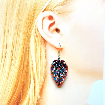Origami Leaf Earrings : Handmade Paper Jewelry, Lightweight Paper Gift Bahn