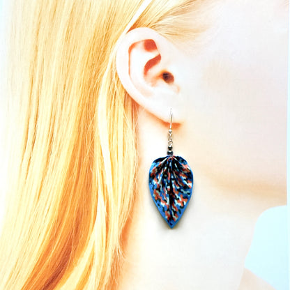 Origami Leaf Earrings : Handmade Paper Jewelry, Lightweight Paper Gift Bahn