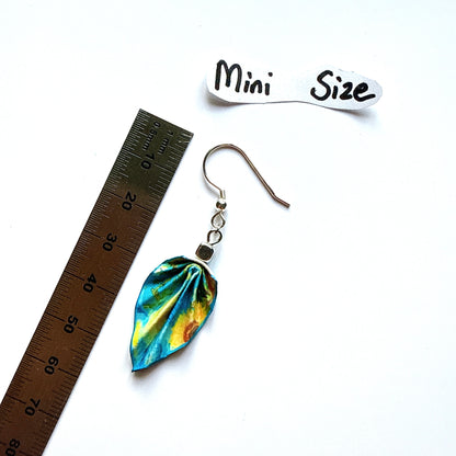 Boucles d'oreilles Origami - Bijou en papier fait main - Mosaïque bleue Trencadis d'Antoni Gaudí