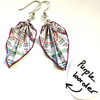 Origami-Ohrringe in Form von Herbstlaub: Handgefertigter Papierschmuck