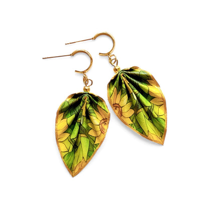 Boucles d'oreilles origami orange – Bijoux légers en papier fait main