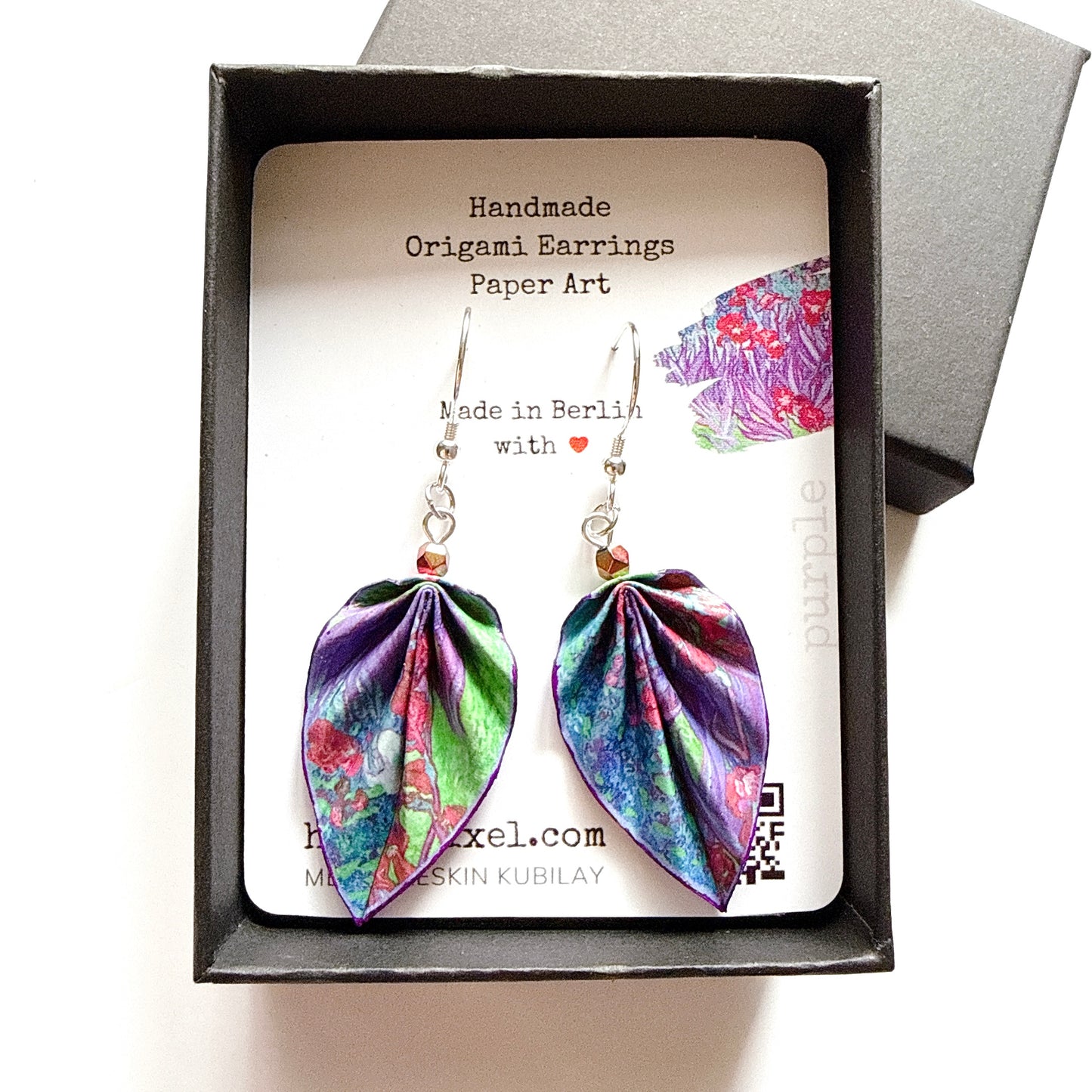 Origami-Ohrringe in Form von Herbstlaub: Handgefertigter Papierschmuck