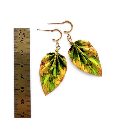 Boucles d'oreilles origami orange – Bijoux légers en papier fait main