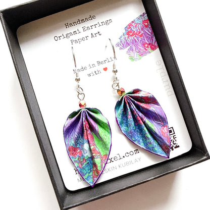 Origami-Ohrringe in Form von Herbstlaub: Handgefertigter Papierschmuck