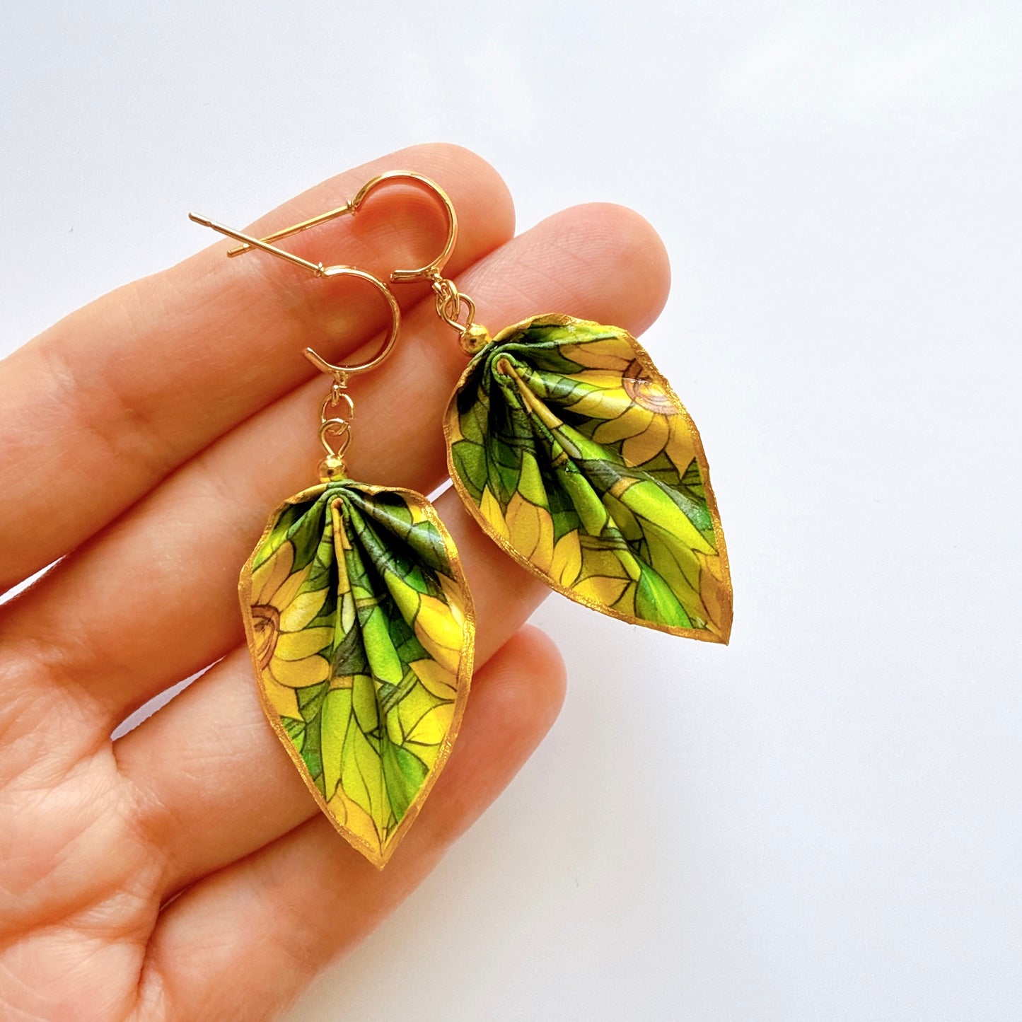 Origami-Ohrringe Orange – Leichter, handgefertigter Papierschmuck